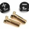 1UP Racing LowPro Bullet Plug Grips W/4mm Bullets (Black/Black) -Futaba Shop 1up190411