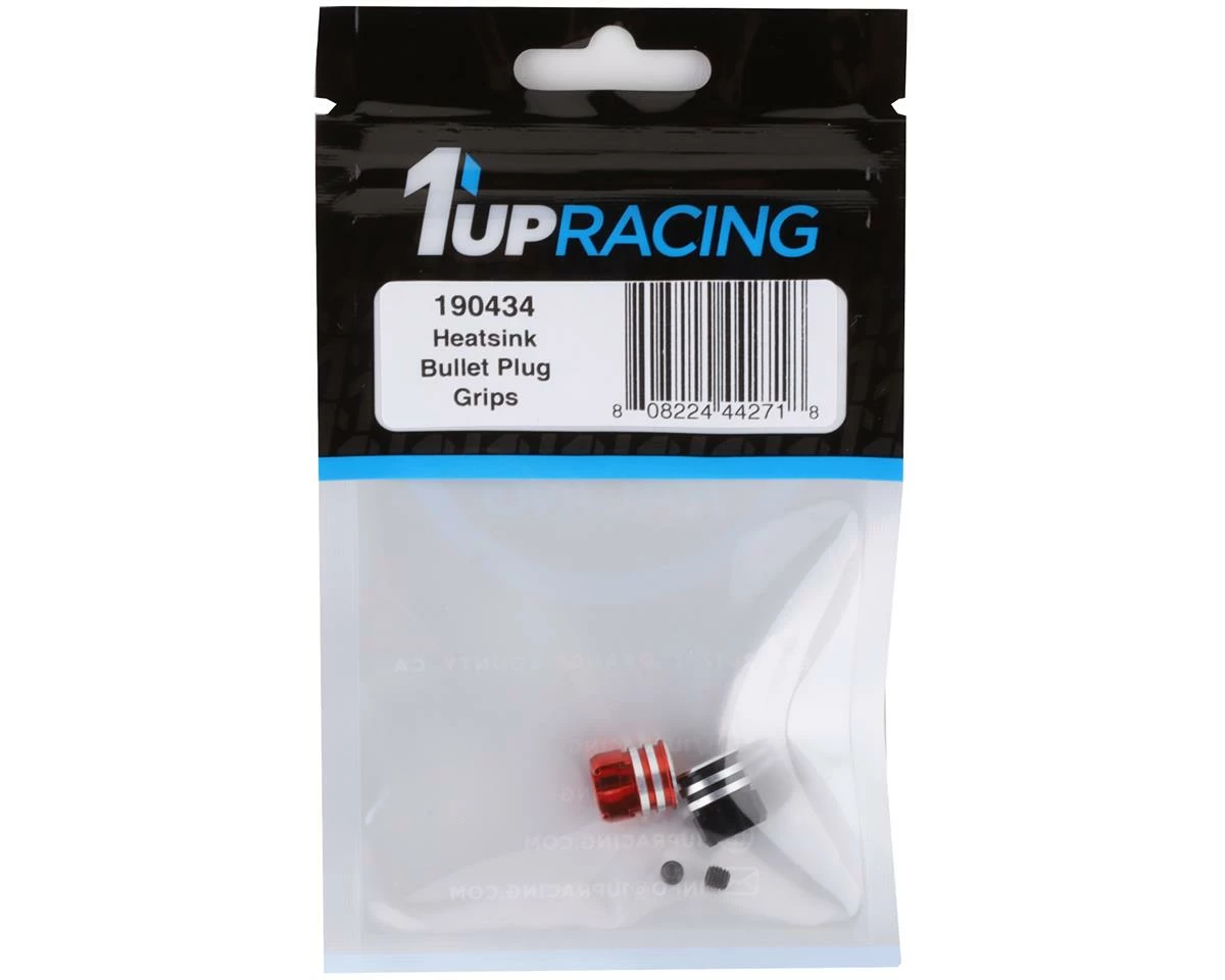 1UP Racing Heatsink Bullet Plug Grips (Black/Red) (Fits LowPro Bullet Plugs) 4 1UP Racing Heatsink Bullet Plug Grips (Black/Red) (Fits LowPro Bullet Plugs) - Image 2