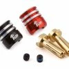 1UP Racing Heatsink Bullet Plug Grips W/4mm Bullets (Black/Red) -Futaba Shop 1up190435