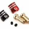 1UP Racing Heatsink Bullet Plug Grips W/5mm Bullets (Black/Red) -Futaba Shop 1up190436
