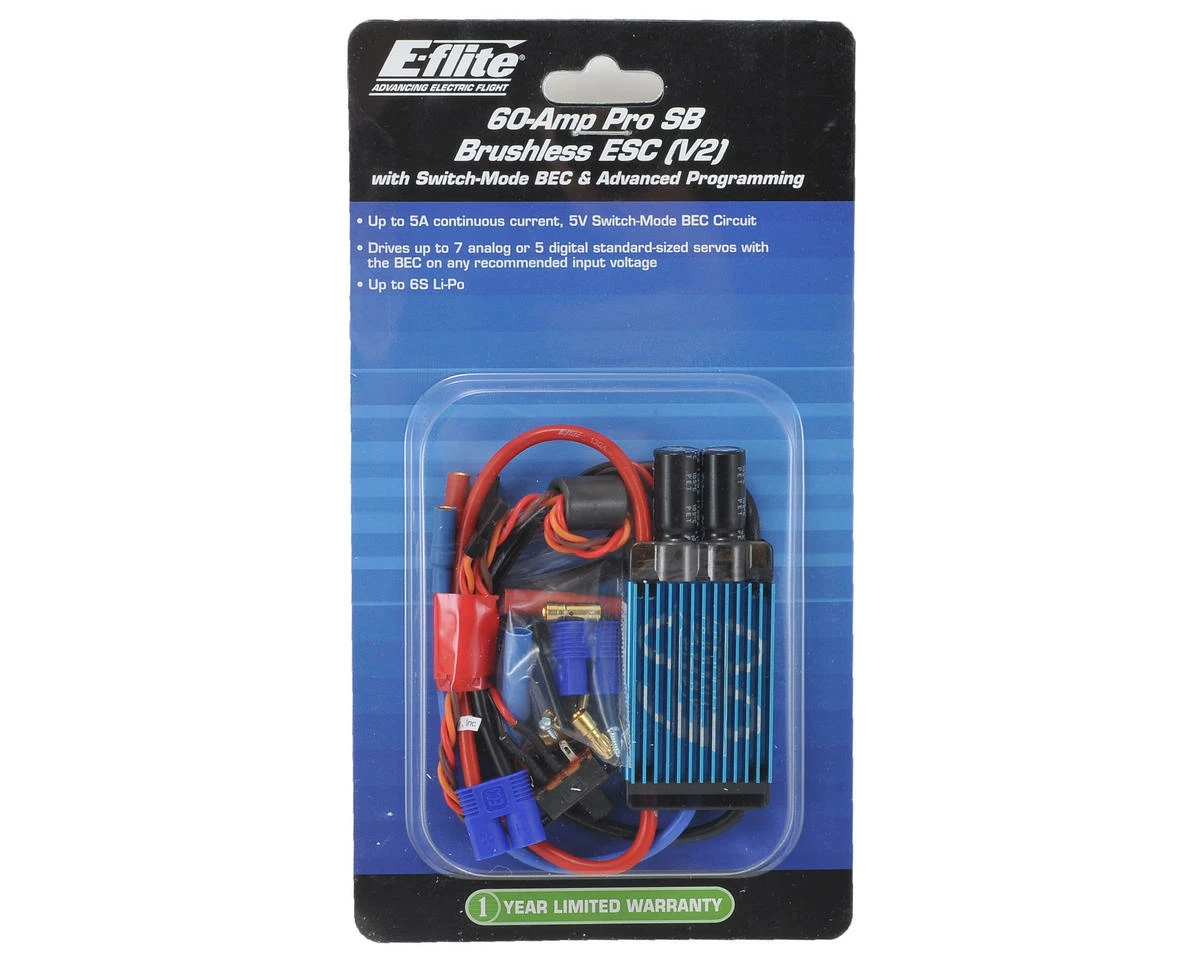 E-Flite 60-Amp Pro Switch-Mode V2 BEC Brushless ESC 5 E-Flite 60-Amp Pro Switch-Mode V2 BEC Brushless ESC - Image 3