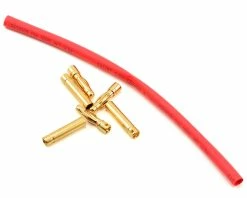 E-Flite 4mm Gold Bullet Connector Set W/Heatshrink (3 Male/3 Female)