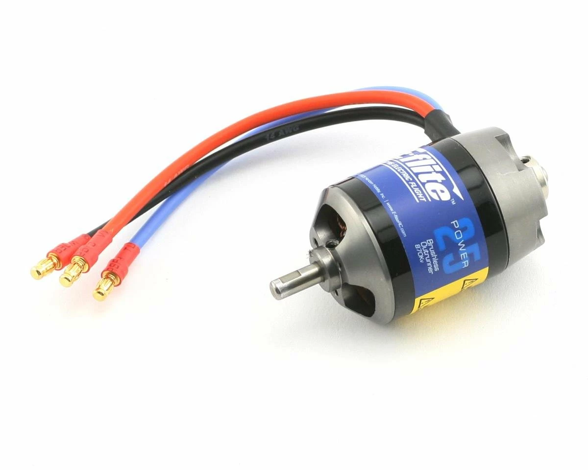 E-Flite Power 25 Brushless Outrunner Motor, 870Kv: 3.5mm Bullet 3 E-Flite Power 25 Brushless Outrunner Motor, 870Kv: 3.5mm Bullet