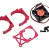 Hot Racing Clip-On Two-Piece Motor Heat Sink W/Fan (Red) -Futaba Shop hramh550te02