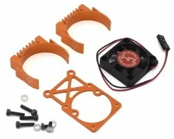 Hot Racing Traxxas Clip-On Two-Piece Motor Heat Sink W/Fan (Orange)