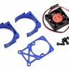 Hot Racing Clip-On Two-Piece Motor Heat Sink W/Fan (Blue) -Futaba Shop hramh550te06