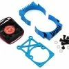 Hot Racing Clip-On Two-Piece Motor Heat Sink W/Fan (Tamiya Blue) 2 Hot Racing Clip-On Two-Piece Motor Heat Sink W/Fan (Tamiya Blue) -Futaba Shop hramh550te16