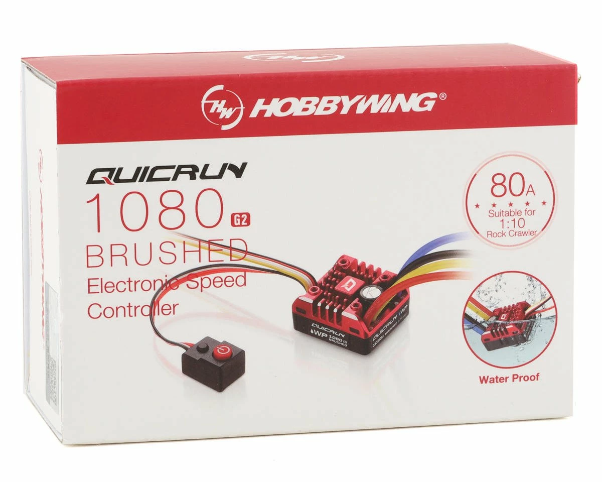 Hobbywing QuicRun Waterproof 1080 G2 Brushed Crawling ESC (2-3S) 4 Hobbywing QuicRun Waterproof 1080 G2 Brushed Crawling ESC (2-3S) - Image 2