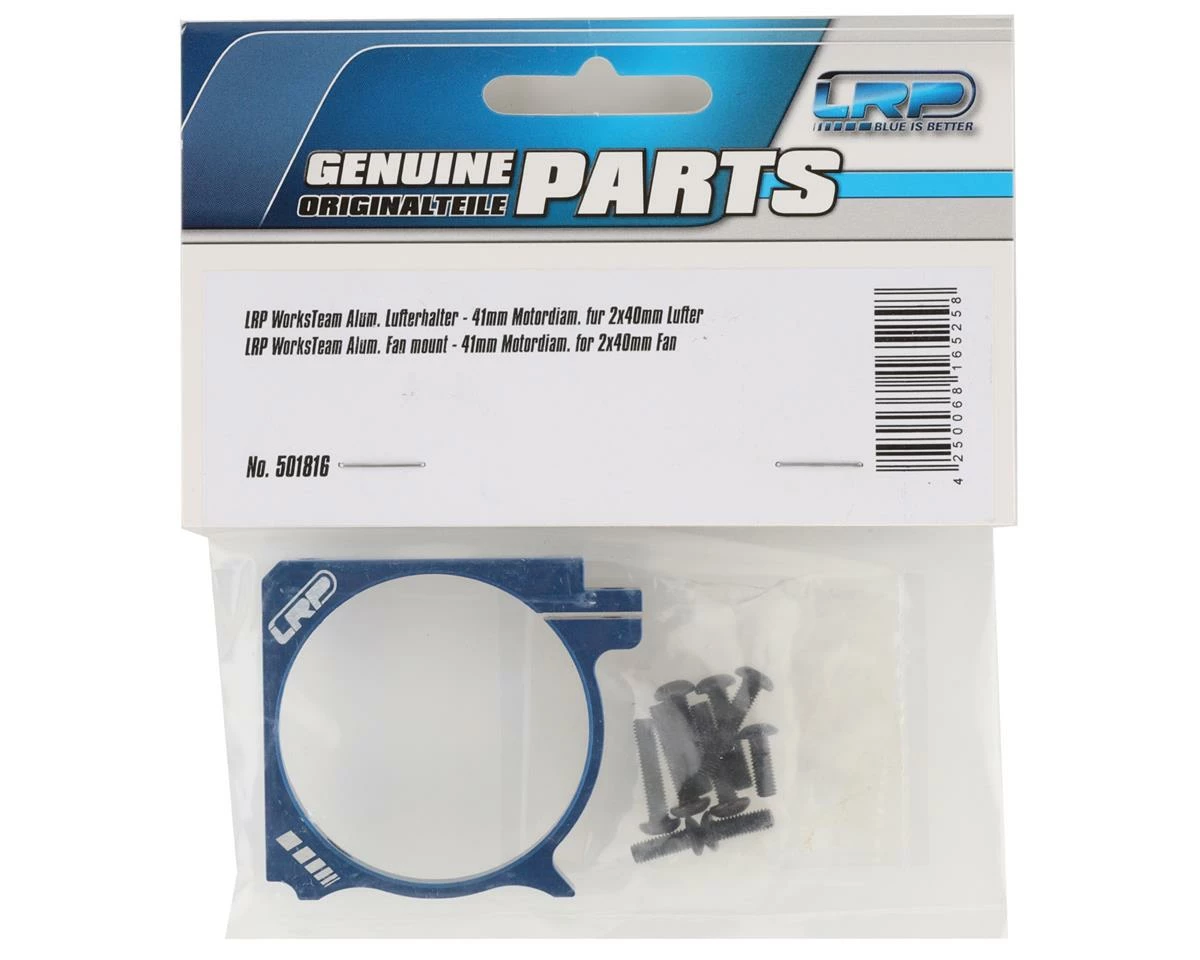 LRP WorksTeam 1/8 Aluminum 40mm Fan Mount (Blue) 4 LRP WorksTeam 1/8 Aluminum 40mm Fan Mount (Blue) - Image 2