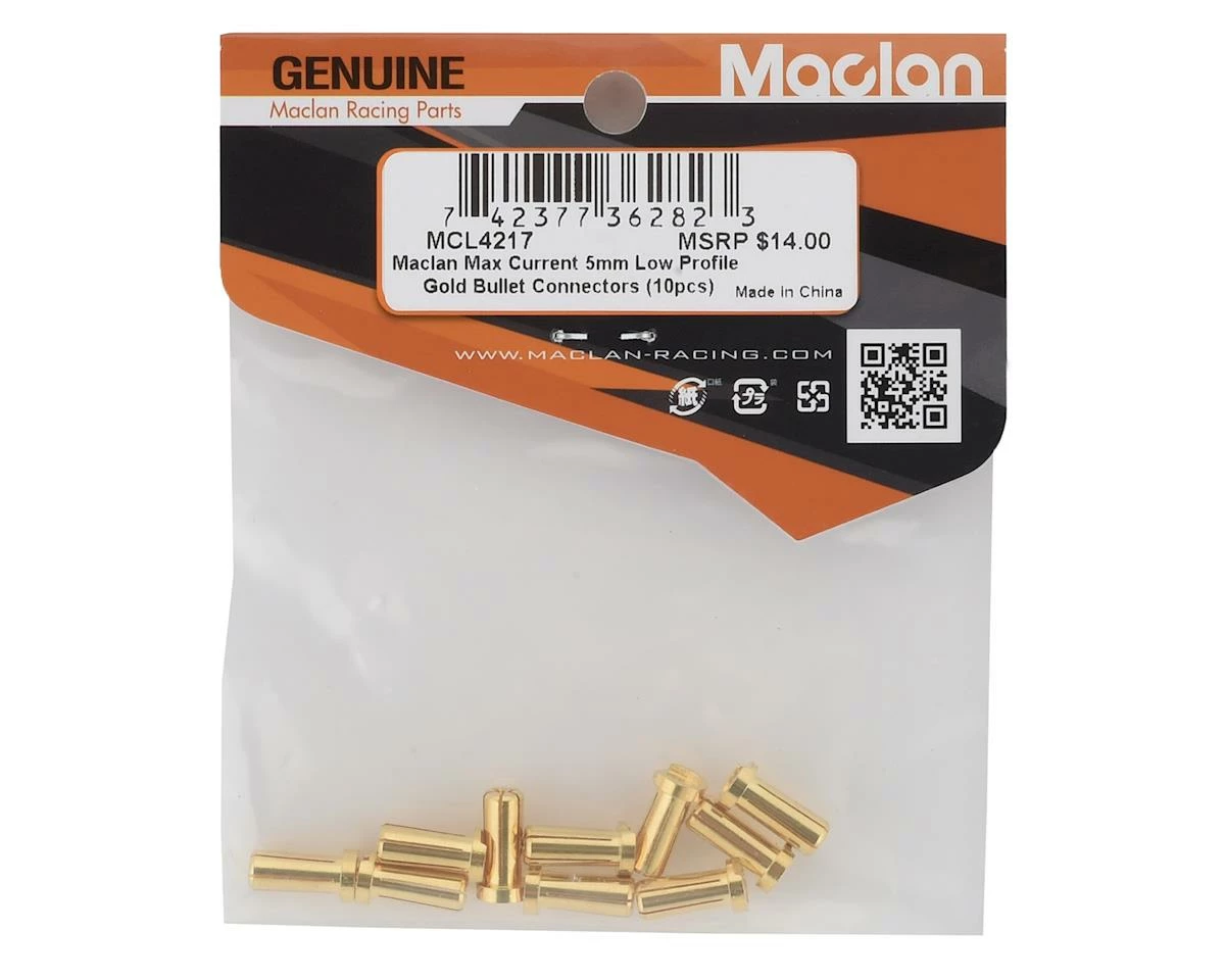 Maclan Max Current 5mm Low Profile Gold Bullet Connectors (10) 4 Maclan Max Current 5mm Low Profile Gold Bullet Connectors (10) - Image 2