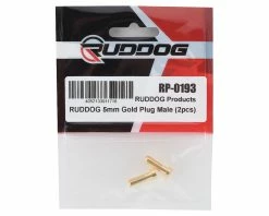 Ruddog 5mm Gold Male Bullet Plug (2) -Futaba Shop rdgrp 0193 1
