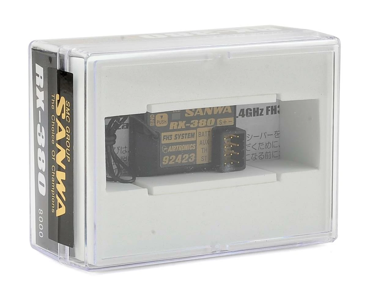 Sanwa/Airtronics RX-380 2.4Ghz FHSS-3 3-Channel Receiver (M12/MT4) 4 Sanwa/Airtronics RX-380 2.4Ghz FHSS-3 3-Channel Receiver (M12/MT4) - Image 2