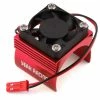YEAH RACING Aluminum 540 Size Motor Heat Sink W/Cooling Fan (Red) -Futaba Shop yea ya 0410rd