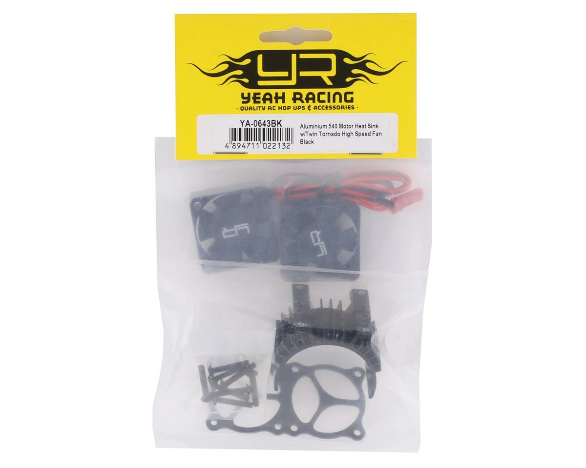 YEAH RACING Aluminum 540/550 Motor Heat Sink W/Twin Tornado Fans (Black) 5 YEAH RACING Aluminum 540/550 Motor Heat Sink W/Twin Tornado Fans (Black) - Image 3