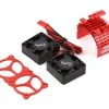 YEAH RACING Aluminum 540/550 Motor Heat Sink W/Twin Tornado Fans (Red) 2 YEAH RACING Aluminum 540/550 Motor Heat Sink W/Twin Tornado Fans (Red) -Futaba Shop yea ya 0643rd